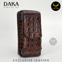 VALQO DAKA Sarung HP Kulit Sapi Asli 2 Slot Muat HP Hingga 6,7 inch Tempat HP Dompet HP