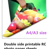 A4 *200 pieces A3 * 100 pieces 260gsm waterproof glossy double side printable RC photo paper sheets for wholesale