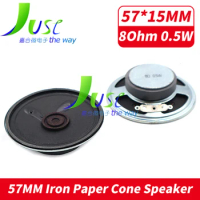 2Pcs 57MM 8Ohm 0.5W Speaker 57*15MM Outer Magnetic Iron Case Loud Speaker 57 MM 8 Ohm 0.5 Watt Paper Cone Loudspeaker For Toy