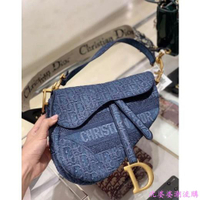 專櫃 正品 【Dior】新款 限量 牛仔 馬鞍包 中號 手工刺繡