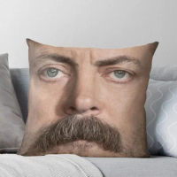 Ron Swanson / Nick Offerman Face Throw Pillow Cushion Child luxury throw pillow covers