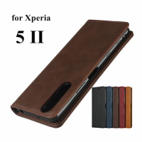 Leather case for Sony Xperia 5 II 4G 5G 6.1" Flip case card holder Holster Magnetic attraction Cover Case Wallet Case