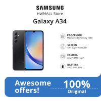 NEW 2023 Samsung Galaxy A34 5G 8GB 128GB Smartphone Android 13 Octa-core 120Hz Super AMOLED 5000mAh 25W Fast Charge Mobile Phone