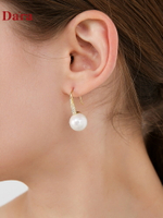 小眾設計感紅色貝珍珠耳環 年新款潮新年適合過年戴的耳飾品