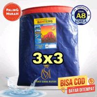 Terpal 3x3 A8 biru oren Tebal  Murah untuk Tenda Terop Kolam Ikan Jualan Dagang Plafon Rumah Kandang