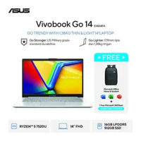 ASUS Vivobook Go 14 E1404FA-VIPS5153M - Cool Silver [AMD Ryzen 5 7520U / AMD Radeon Graphics / 16GB