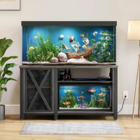 Aquarium Stand with Power Outlets,Cabinet for Fish Tank Accessories Storage-Heavy Duty Metal Fish Tank Stand Suitable