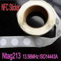 10pcs/Lot NFC Tag Sticker 13.56MHz ISO14443A Ntag213 NFC Sticker Universal Label RFID Tag for all NFC phones