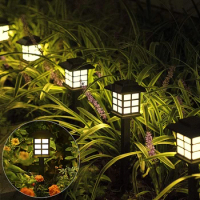 Solar LED Lawn Lamp Waterproof Outdoor Pathway Lights Lantern Garden Lighting Solar Powered Landscape Decoration for Walkway