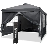 Gazebo 10'x10' Pop Up Commercial Instant Gazebo Tent, Fully Waterproof Canopies, Outdoor Party Canopies With 4 Removable Canopy