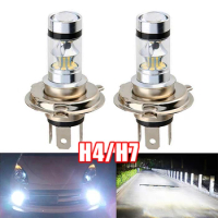 2Pcs H4 H7 Car LED Headlight Fog DRL Bulbs Super Bright White Led Car Driving Fog Light Lamp Auto Fog Lamps Auto Accessories