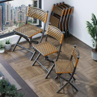 【Ready Stock】Modern Aesthetic Rattan Folding Chair ️ Perfect for Balcony & Coffee Chill Time / Kerus
