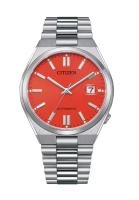 Citizen Citizen Mechanical Automatic Red Dial Silver Stainless Steel Strap Men Watch NJ0158-89W