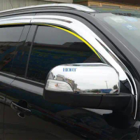 Car Body Styling Sticker Plastic Window Glass Wind Visor ABS Chrome Rain/Sun Guard Vent For Ford Everest (Ranger) SUV 2015-2021
