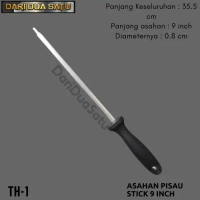 Pengasah Asahan Pisau Stick Baja 9 inch Knife Sharpener-TERLARIS!!!!!!!!!!!!!!!!!!