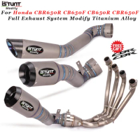 Motorcycle GP Full Exhaust System Modified Titanium Alloy Escape For Honda CBR650R CB650F CB650R CBR650F With Muffler Slip-On