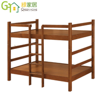 【綠家居】曼丹 現代3.5尺實木單人雙層床台組合