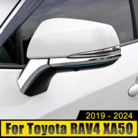 For Toyota RAV4 XA50 2019-2021 2022 2023 2024 RAV 4 Hybrid ABS Car Rearview Mirror Decoration Strip Cover Trims Frame Stickers