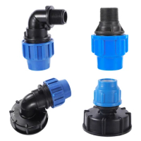 20/25/32mm PE Pipe Convert 1/2" 3/4" 1" Thread Reducing Adapter 60mm Coarse IBC Water Tank Connector Watering Irrigation Fitting
