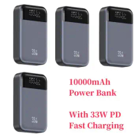 10000mAh Mini Power Bank With 33W PD Fast Charging Powerbank Portable External Battery Phone Charger