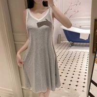 莫代爾棉背心睡裙帶胸墊夏季新品女士睡衣薄款無袖吊帶裙家居服