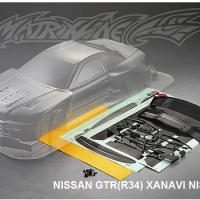 1/10 On-Road Nissann GTR34 R34 Clear Body Shell Set for HSP Tamiya HPI Kyosho 3Racing 1/10 on road car