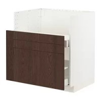 kabinet dasar u wastafel TALLSJÖN, putih/Sinarp cokelat, 80x60 cm