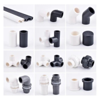 16mm PVC Connector 2pcs/lot Garden Water Pipe Elbow Tee Joint Aquarium Fish Tank Water Supply Drainage End Cap Union Connector