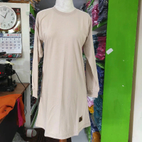 KAOS POLOS MUSLIMAH/KAOS TUNIK KATUN PREMIUM ADEM COKLAT SUSU MUDA Santai