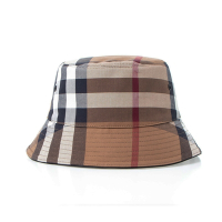 BURBERRY經典格紋帆布漁夫帽(深棕)