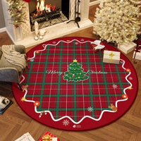 全城熱賣 - 耶誕節日圓形地毯氛圍風客廳臥室佈置裝飾地墊聖誕樹墊子底座腳墊白雪頌聖誕禮物直徑80CM
