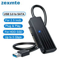 Zexmte USB 3.0 to SATA Cable Up To 5 Gbps Sata 3 To USB 3.0 Adapter Support 2.5 Inch External HDD SSD Hard Drive 22 Pin Sata III