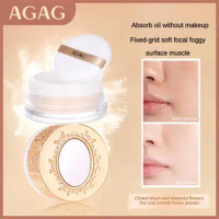 AGAG Smooth Honey Powder Long-lasting Oil Control Does Not Take Off Makeup Natural Concealer Clear Base Makeup Loose Powder