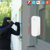 New Type ZigBee Vibration Sensor Wireless Remote Control Door Window Tuya Graffiti Intelligent Anti Theft Vibration Monitor