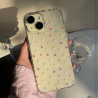 Casing Bintang Untuk iPhone 11 12 15 14 13 16 Pro Max X Xr Xs Cute square Simple Luxury Aesthetic Pr