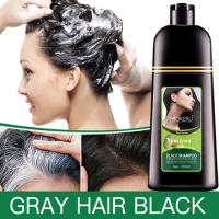 3pcs/Lot Wholesale Mokeru Organic Hair Color Shampoo Noni Plant Permanent Black Hair Dye Shampoo For Woman Cover White Hair