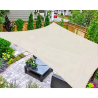 Sun Shade Sail Rectangle 16' x 20' UV Block Canopy for Patio Backyard Lawn Garden Outdoor Activities, Cream