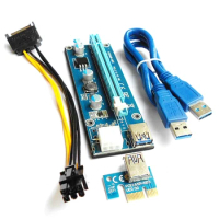 NEW-VER006C 60CM PCI-E Riser Card 006C PCI Express PCIE 1X To 16X Adapter USB 3.0 Cable SATA To 6Pin Power For Mining Miner