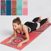 63*185cm Non-slip Yoga Mat Blanket Towel Gym Fitness Pilates Exercise Sports Travel Pattern Home Yoga Mat Cover Quick-drying