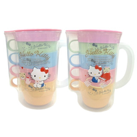 小禮堂 Hello Kitty 單耳塑膠冷水壺附水杯4入組 (2款隨機) 4713077-268421