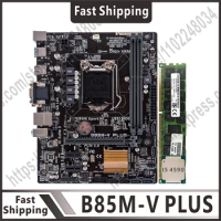 B85M motherboard kit B85M-V PLUS equipped with Core I5 4590 CPU+DDR3 8G LGA 1151 motherboard PCI-E 3.0 USB3.0 DVI Micro A