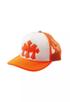 Chrome Hearts Pre-Loved Chrome Hearts tracker Cemetery cross patch cap orange white Neon color