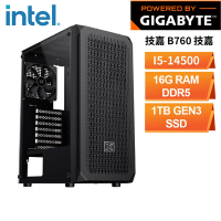 技嘉B760平台[瑪尼] DDR5文書機(i5-14500/16G/1TB_SSD)