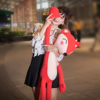毛絨玩具女生可愛小萌玩偶公仔抱枕長腿狐貍娃娃陪寶寶睡覺大號