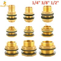 1/2" 1/4" Brass Water Tank Connector Silicone Gasket Copper Pipe Fish Tank Coupling Joint Garden Irrigation Pipe Hose Adapter