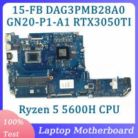 DAG3PMB28A0 Mainboard GN20-P1-A1 RTX3050TI For HP 15-FB Laptop Motherboard With Ryzen 5 5600H CPU 100% Fully Tested Working Well