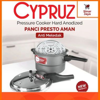 SKY - CYPRUZ Panci Presto 4, 8, 12 Liter (Anti Meledak, Induksi, Hard Anodized) 8 Lt (PC-0408)