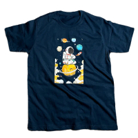 Astronaut T-Shirt Katun Slim-fitting
