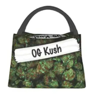 Og Kush Weed Cannabis Floral Thermal Insulated Lunch Bags Women Resuable Lunch Tote for Work Travel Storage Meal Food Box