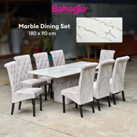 Bahagia Dining Table Set 8 chairs Dining Table 8 seater Dining set Dinning table Marble Dining Table